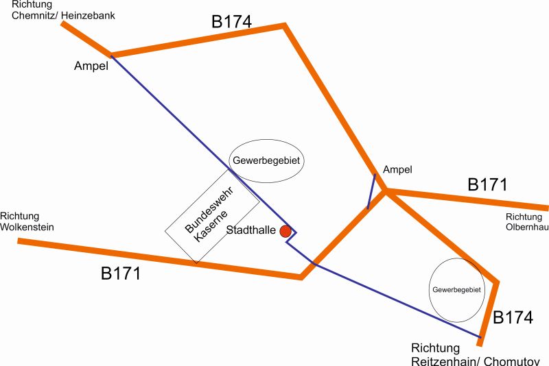 Straßenkarte Ortslage Marienberg